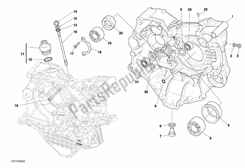 All parts for the Crankcase of the Ducati Superbike 996 R 2001